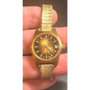 VTG Women's Gold Tone 25mm Technos Automatic Watch, Swiss Made